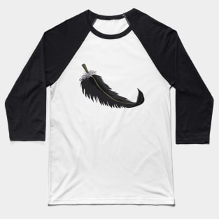 Minimal Feather Design Baseball T-Shirt